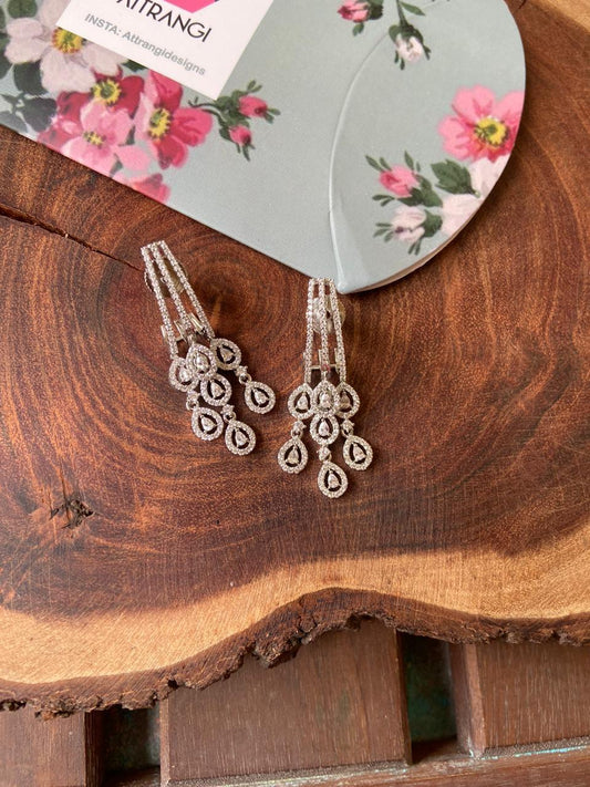 Alison Mid Sized Diamond Earrings - Attrangi