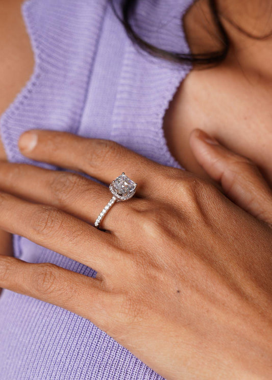 Ascher Cut Solitaire Ring - Attrangi