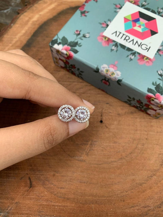 Basic Round Solitaires Halo - Attrangi