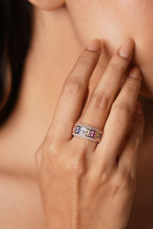 Classic Subtle Rainbow Ring - Attrangi
