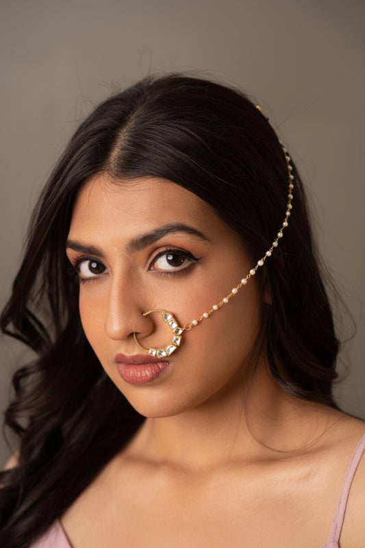 Durga Polki Multi Shaped Nath | Nose Ring - Attrangi