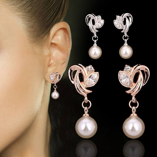 Simulated Pearl Drop Earrings