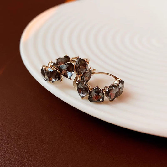 Crystalite Black Hoop Earrings JLT12366