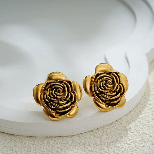 Golden Rose Stud Earrings JLT13391