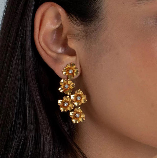 Golden Bloom Cascade Earrings JLT13423