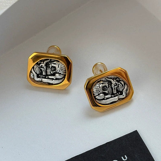 Vintage Coin Stud Earrings JLT13427