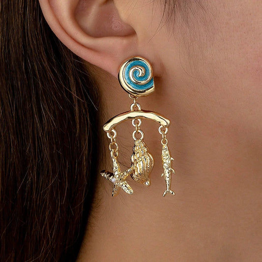 Golden Fish Earrings jlt13473