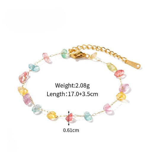 Multi Pastel Colors Crystal Stone Sleek Bracelet JLTB0641