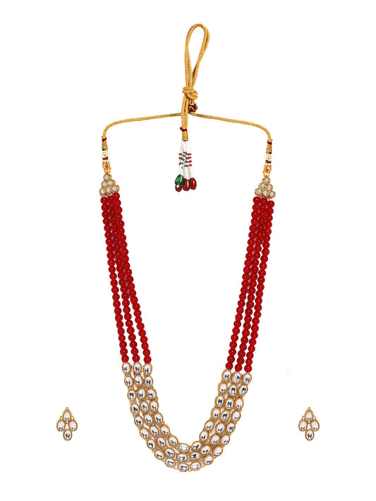 Priyaasi A Kundan Jewellery Set Adorned with Rubies and Exquisite Earrings