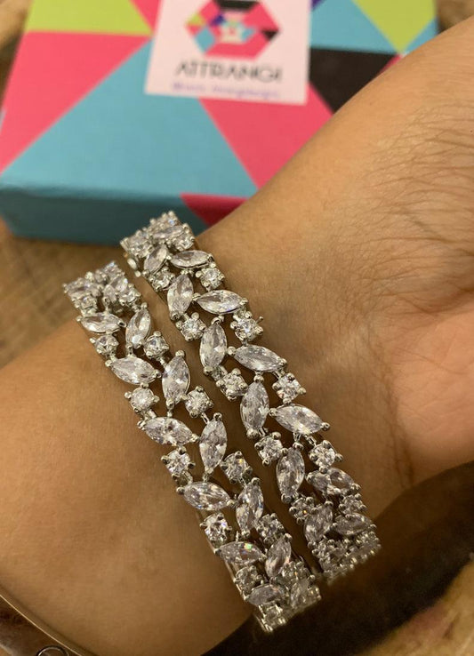 Marquise & Round Bangle Set - Attrangi