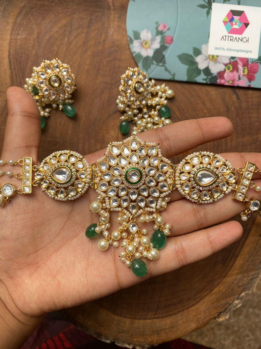 Smriti Polki Choker Set - Attrangi