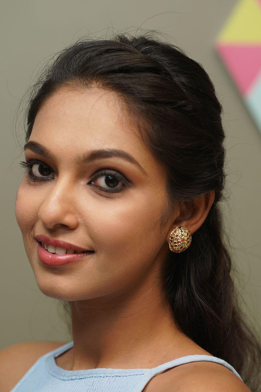 Sona Moti Studs and Ring in Navratna - Attrangi