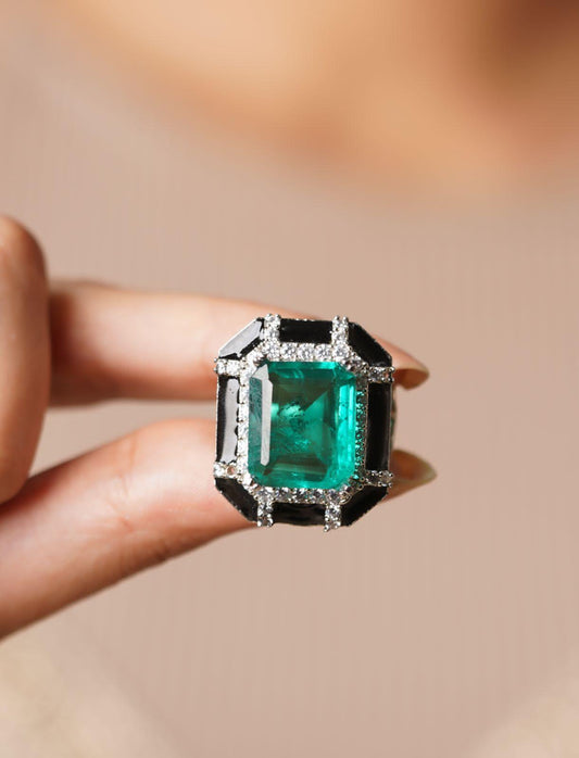 SuperNova Emerald Doublet Ring