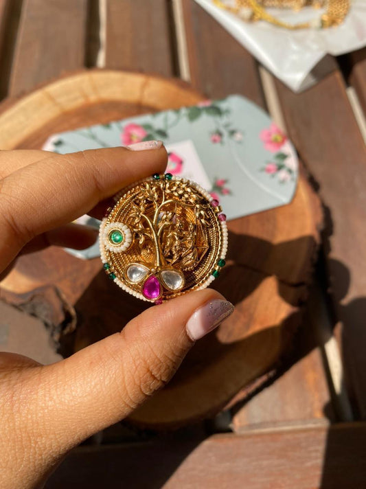Van-Jhoola Gold Indian Ring | Sone Pe Suhaga collection - Attrangi