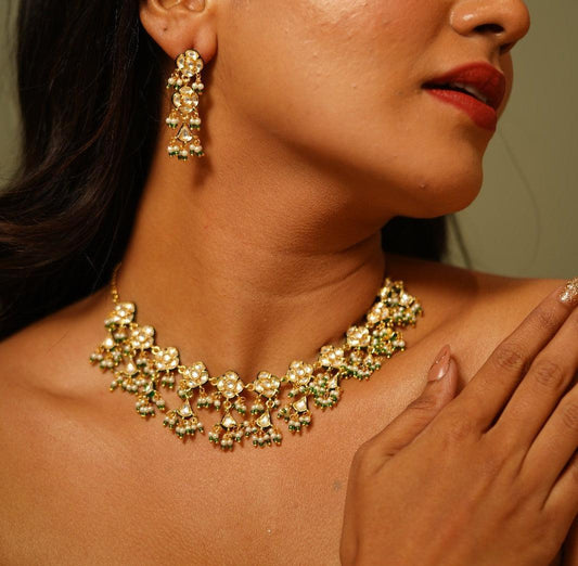 Vasundhara Polki Choker / Necklace Set - Attrangi