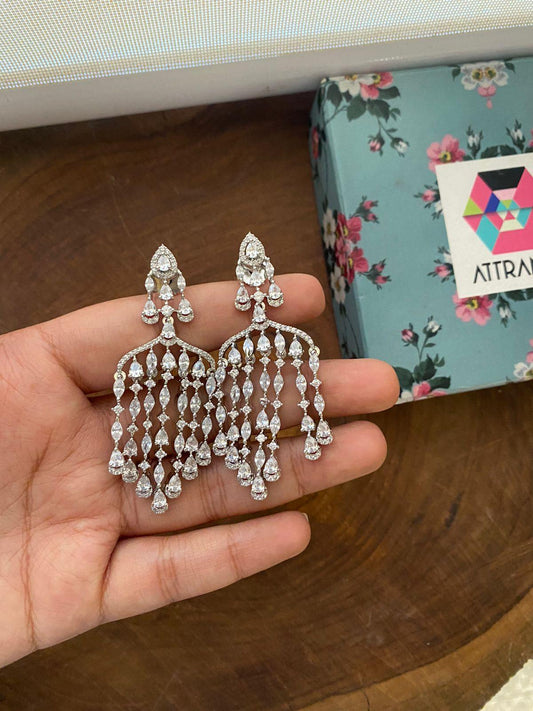 Zeenia Diamond Chandelier Earrings - Attrangi