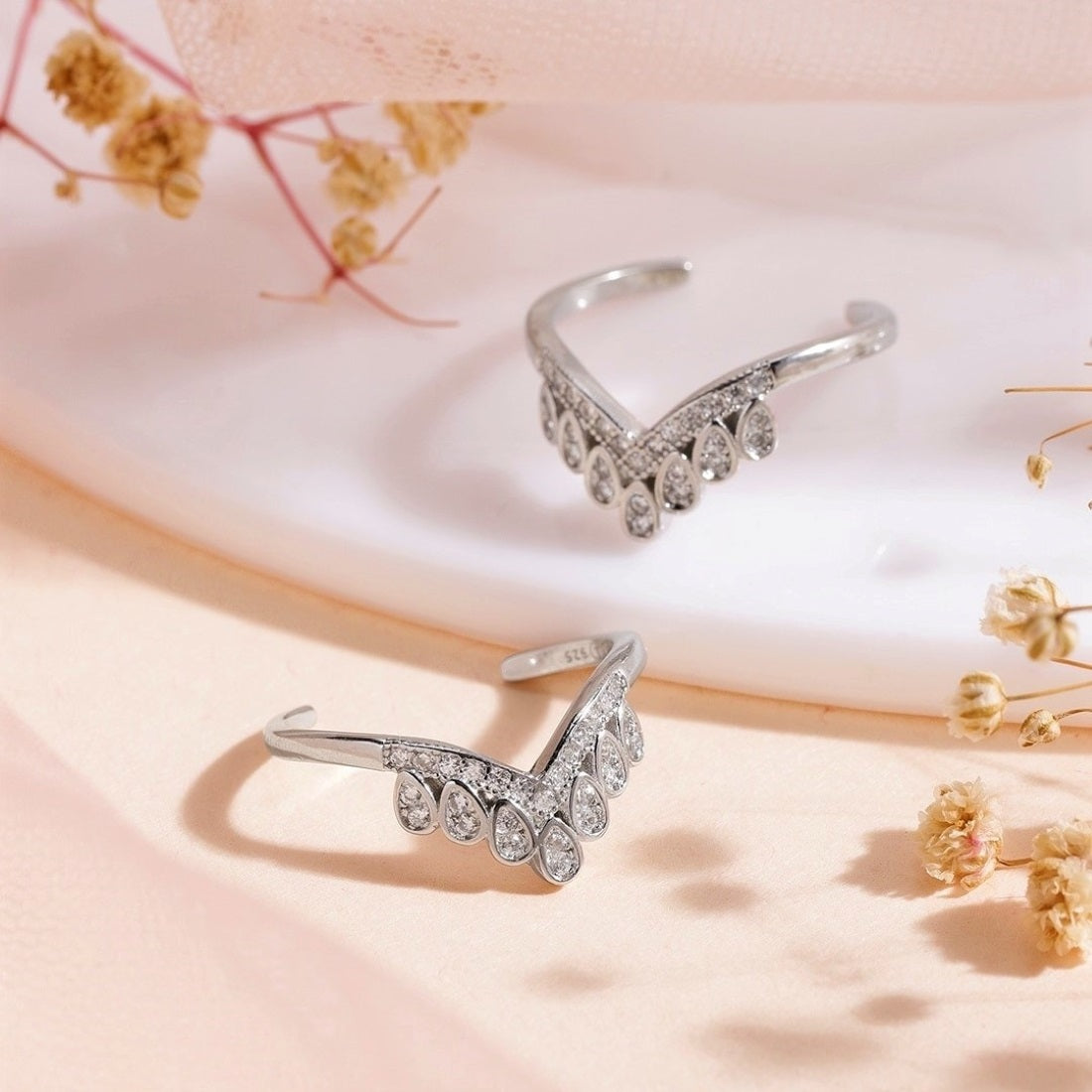 925 Sterling Silver Crown Silver Adjustable 925 Silver Toe Ring for Women – Zavya