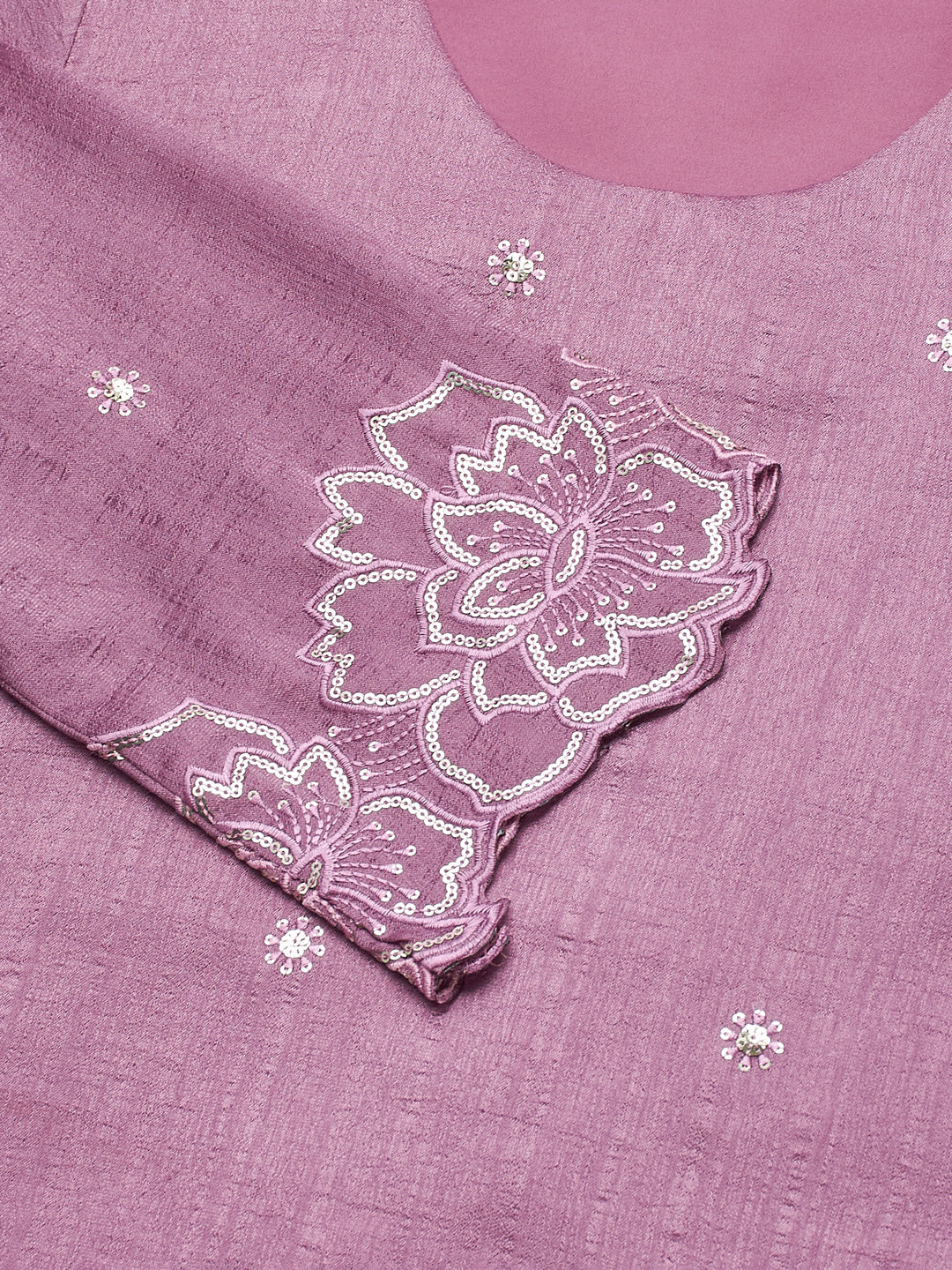 Lavender Silk Embroidered Suit with Palazzo Set for Women | slevee