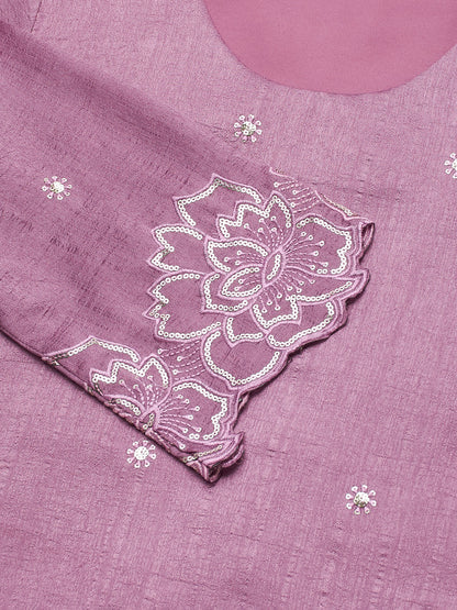 Lavender Silk Embroidered Suit with Palazzo Set for Women | slevee