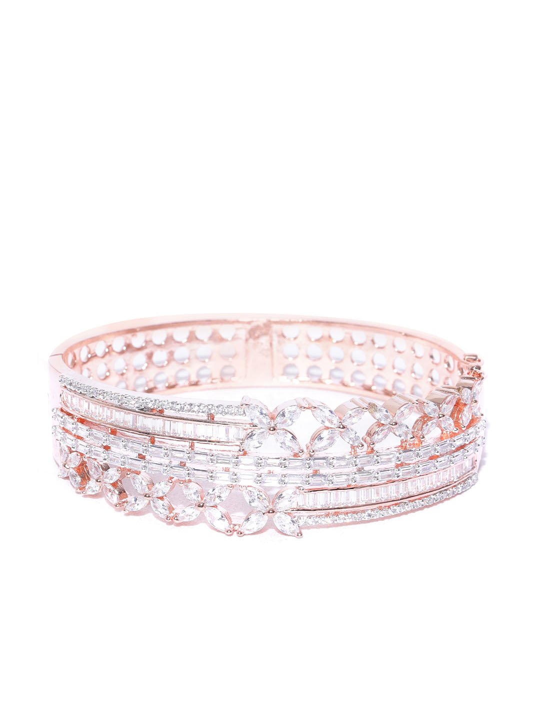 QuadShine - Floral American Diamond Bracelet For Women And Girls