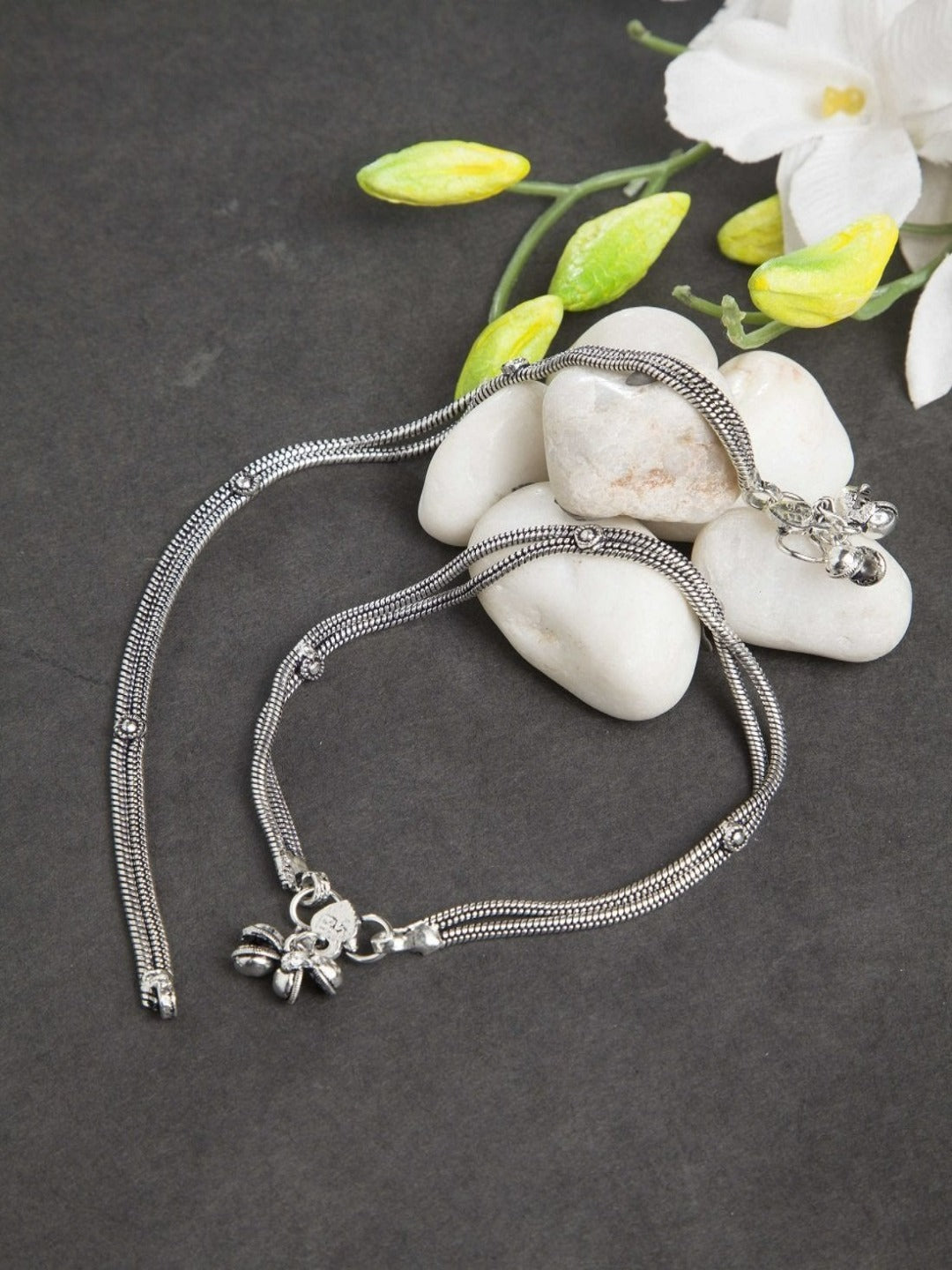 Designer German Silver/Oxidized Anklet/Payal