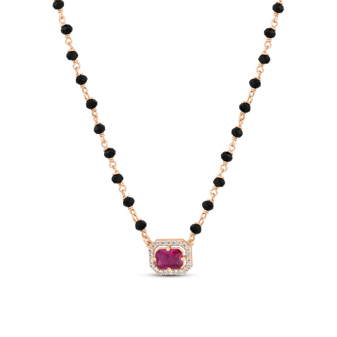 Rectangle Rose Gold Plated 925 Sterling Silver Mangalsutra