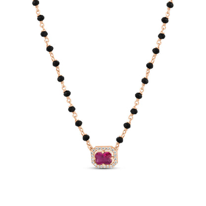 Rectangle Rose Gold Plated 925 Sterling Silver Mangalsutra