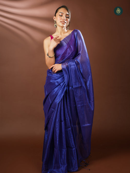 Handloom Mul Cotton Tissue Saree - Classic Treats