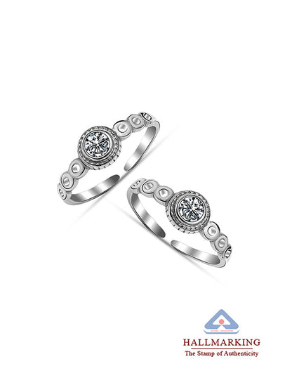 Rhodium CZ Classic Toe Ring