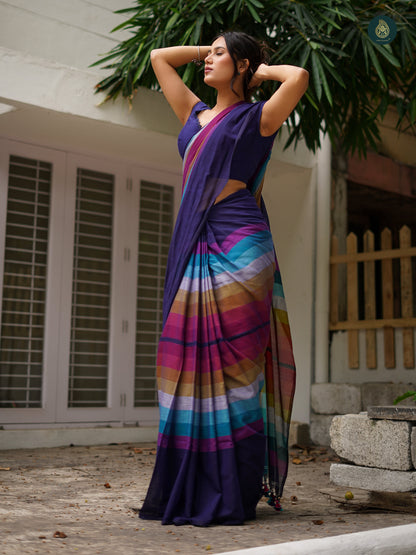 Mul Cotton Saree Rainbow Series - Artisan'S Choice