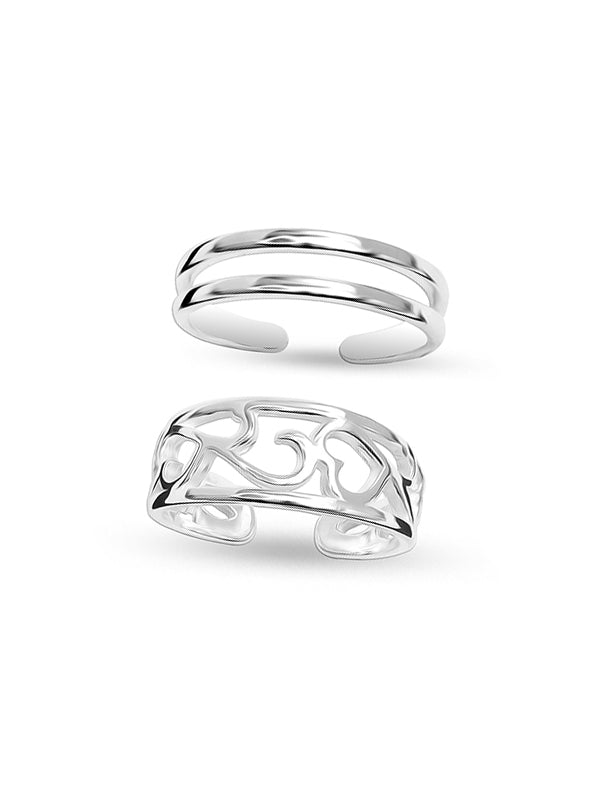Aloha Heart Leaf Band Toe Rings