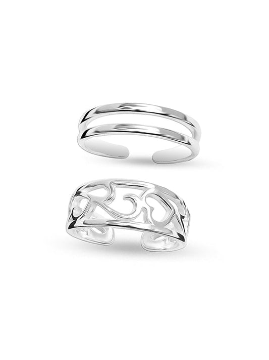 Aloha Heart Leaf Band Toe Rings
