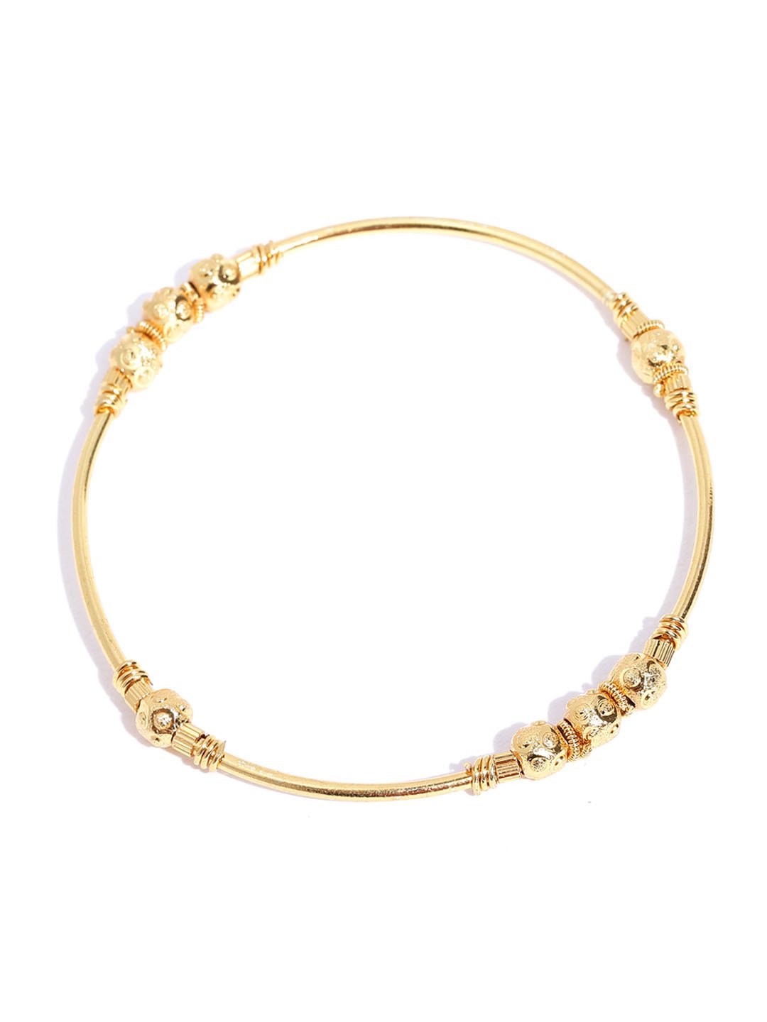 Gold-Toned Beaded Design Traditional Bangles Set Of 2