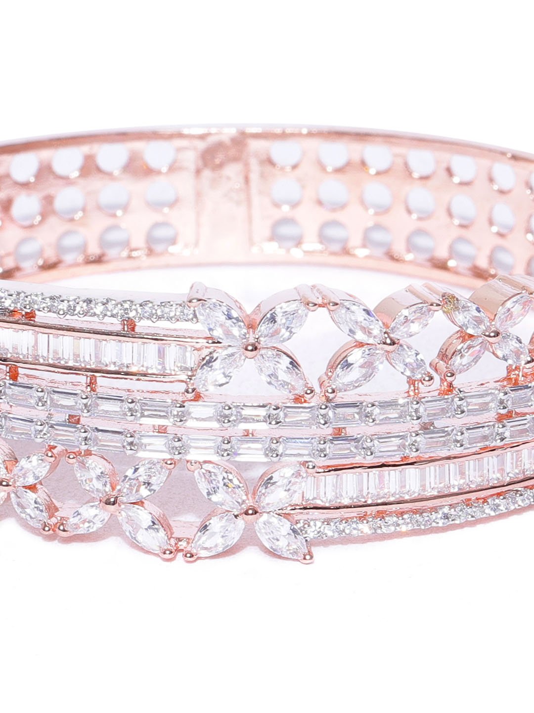 QuadShine - Floral American Diamond Bracelet For Women And Girls