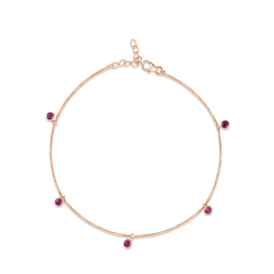 Classic Rose Gold Plated 925 Sterling Silver Anklet