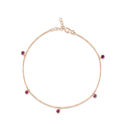 Classic Rose Gold Plated 925 Sterling Silver Anklet