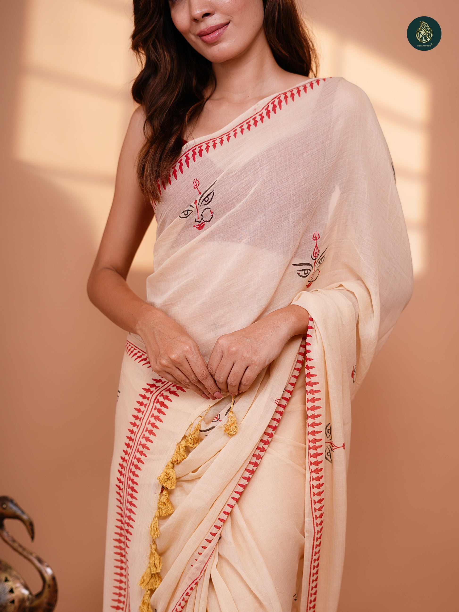 Drishti Hand Block Printed Mul Cotton Saree