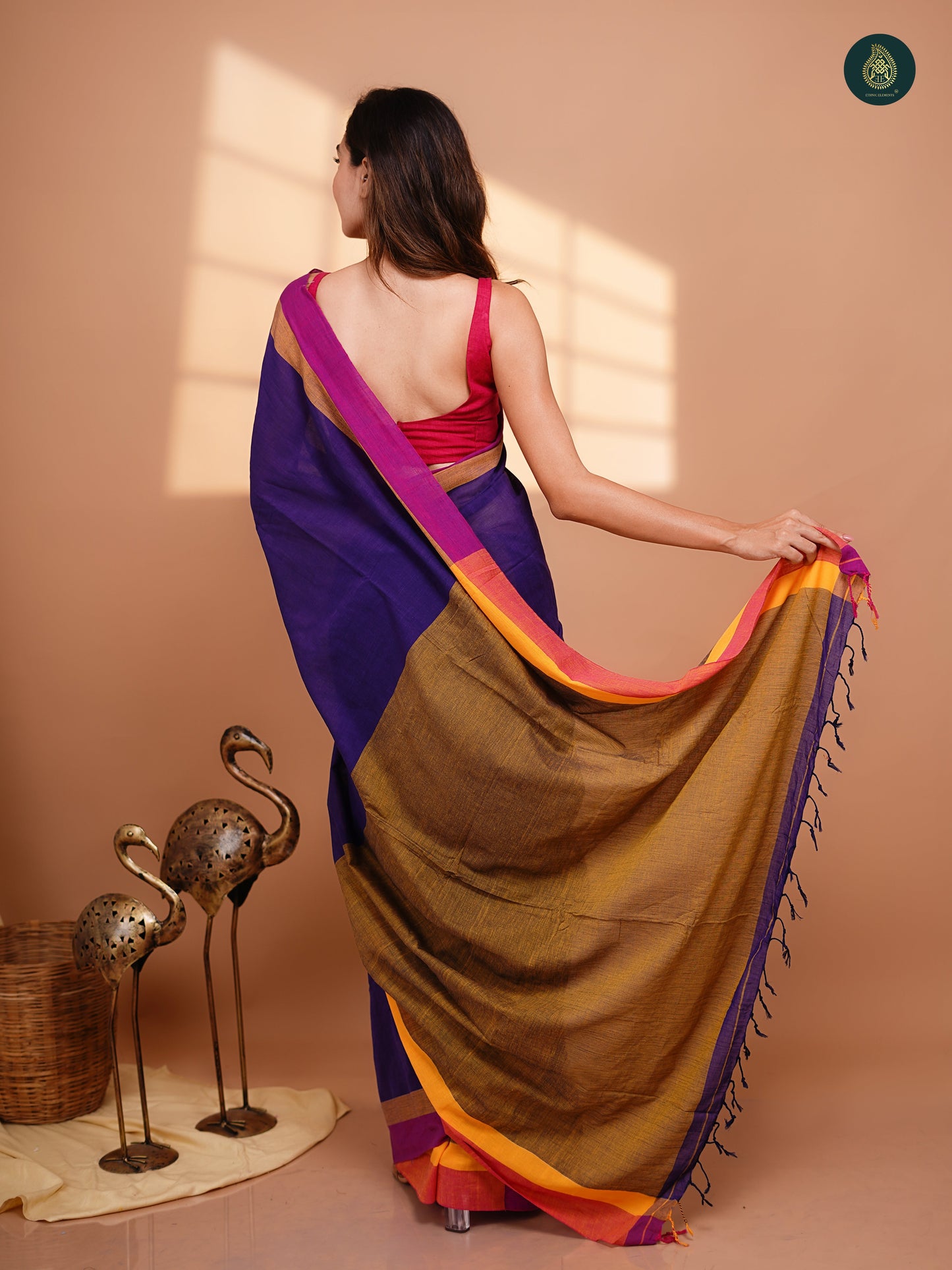 Solid Mul Cotton Saree - Pansy Purple