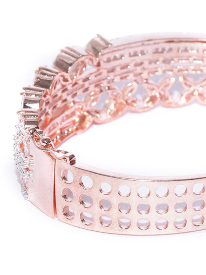 QuadShine - Floral American Diamond Bracelet For Women And Girls