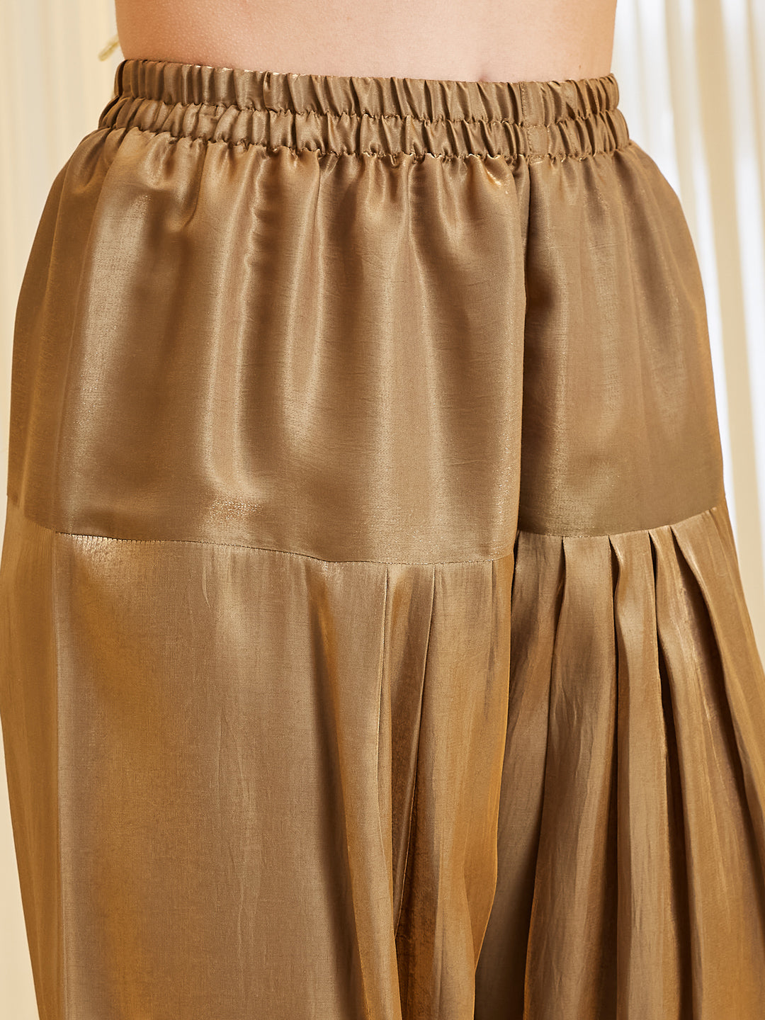 Brown Silk Embroidered Festive Kurta Palazzo Suit With Dupatta Set for women