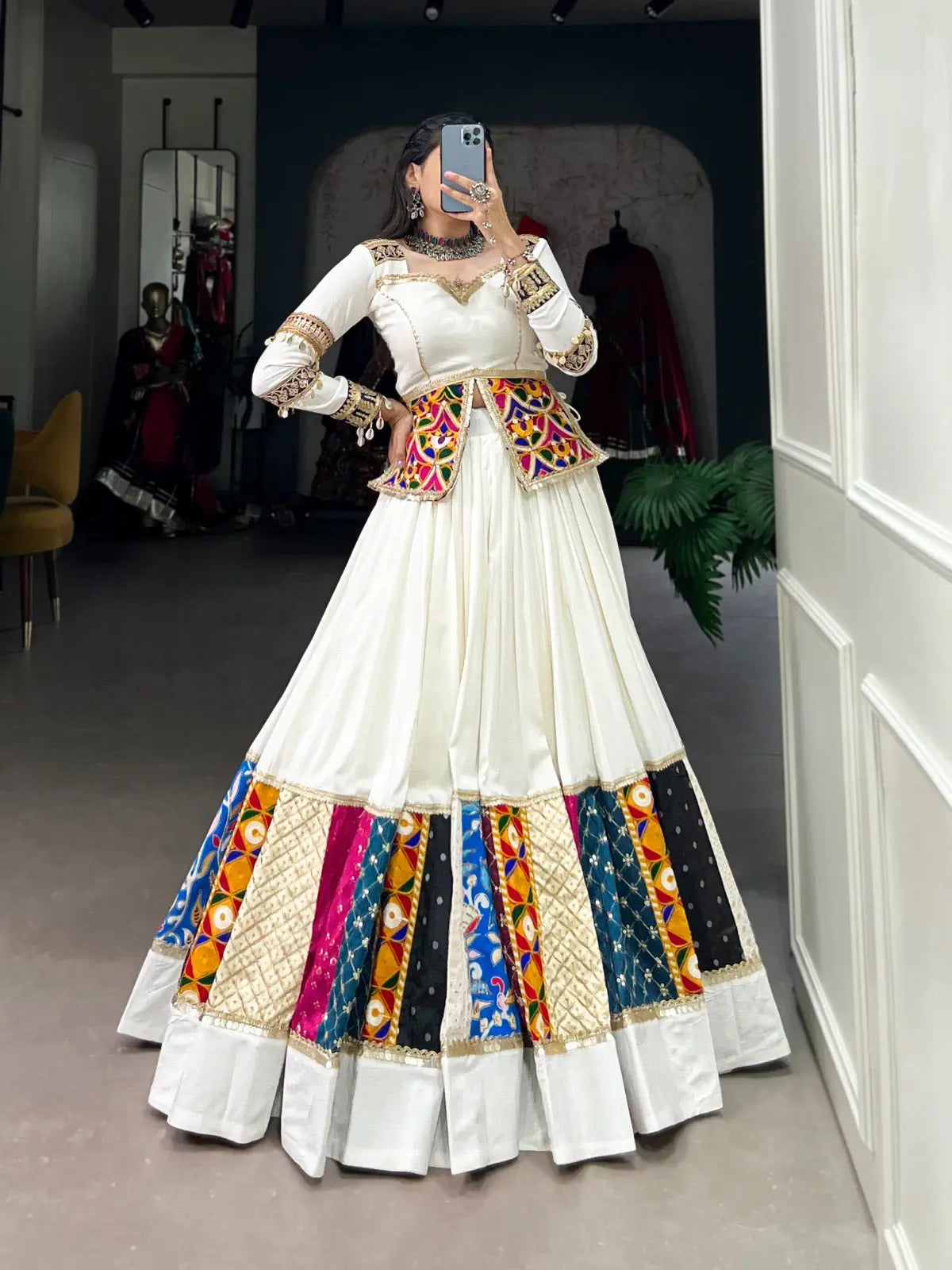 Rayon gamthi work White Concept Navratri Special Chaniya Choli - Premium  from Ethenika.com - Just INR 5590! Shop now at Ethenika.com 