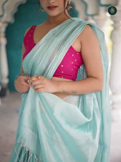 Mermaid Mul Cotton Tissue Saree