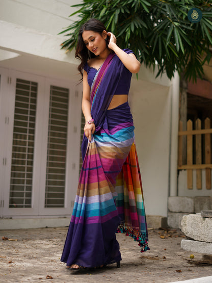 Mul Cotton Saree Rainbow Series - Artisan'S Choice