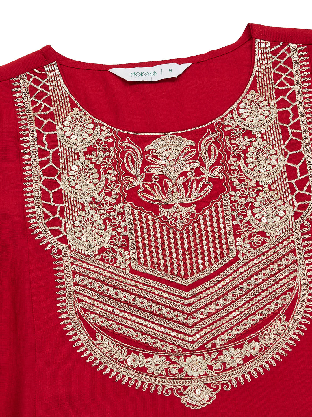 Red Silk Ethnic Kurta Set With Dupatta For Women