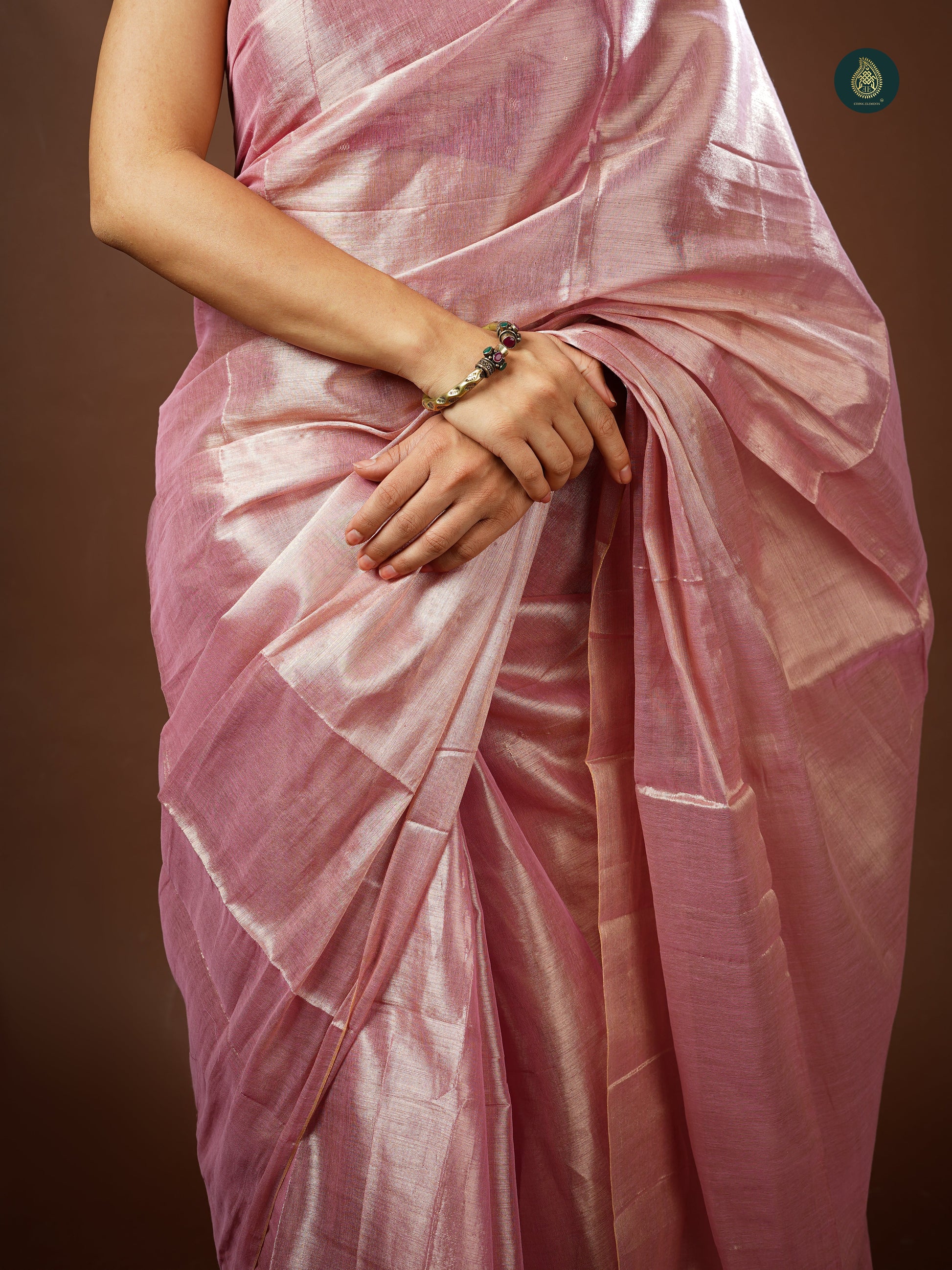 Handloom Mul Cotton Tissue Saree - Pinklicity