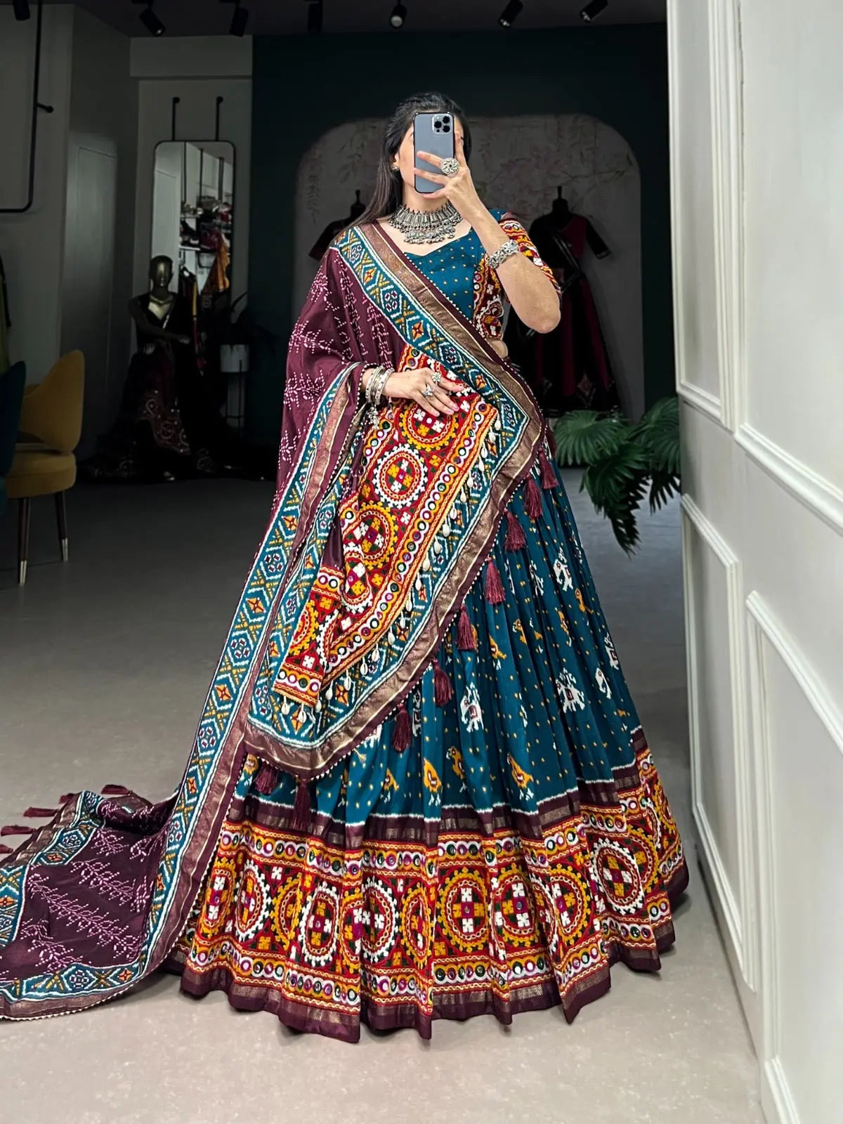 Tussar Silk Patola Print Navratri Special Chaniya Choli - Premium  from Ethenika.com - Just INR 4990! Shop now at Ethenika.com 