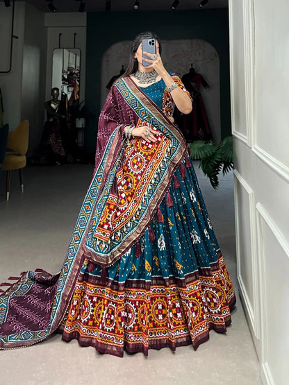 Tussar Silk Patola Print Navratri Special Chaniya Choli - Premium  from Ethenika.com - Just INR 4990! Shop now at Ethenika.com 
