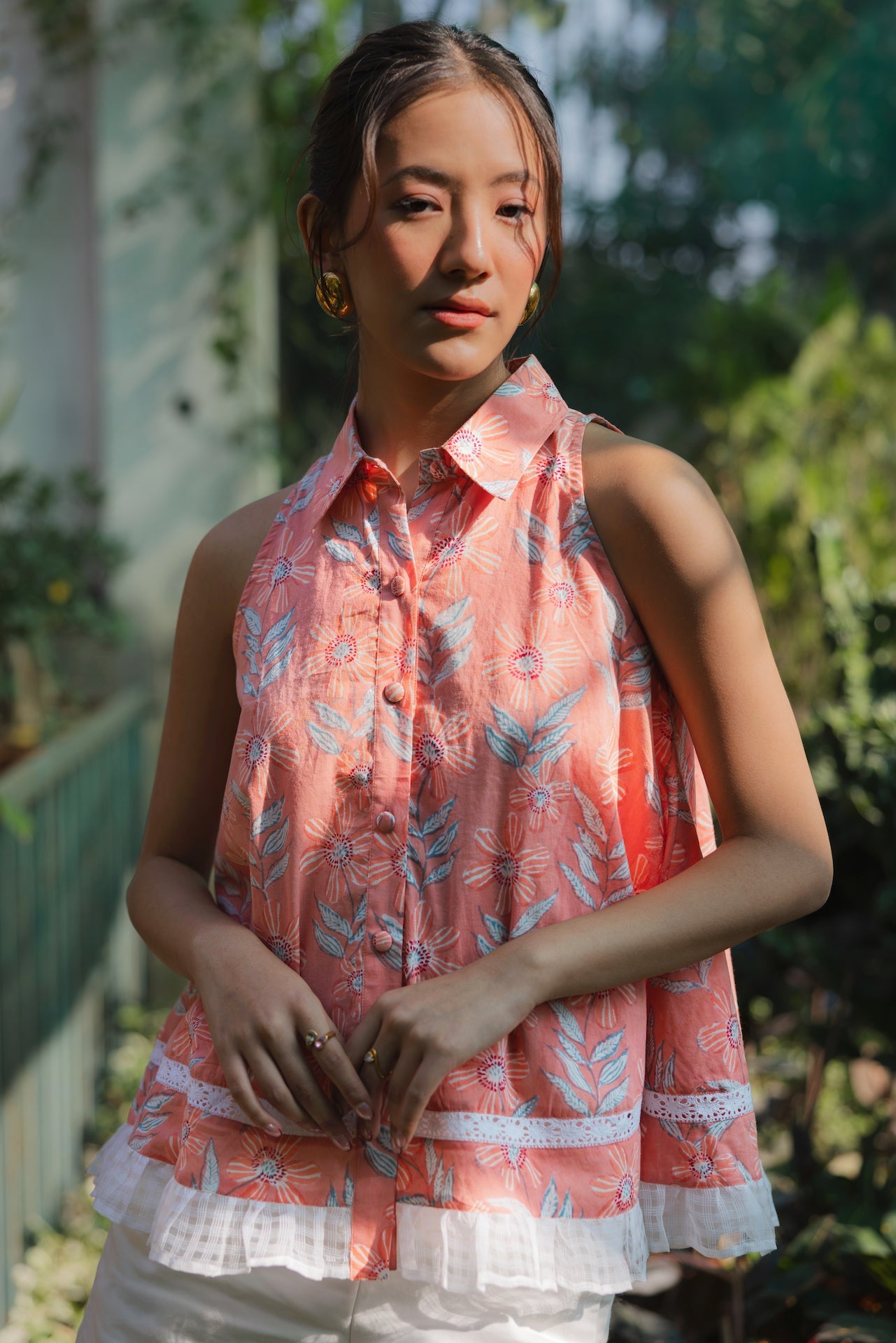 EVERLY PEACH COTTON TOP