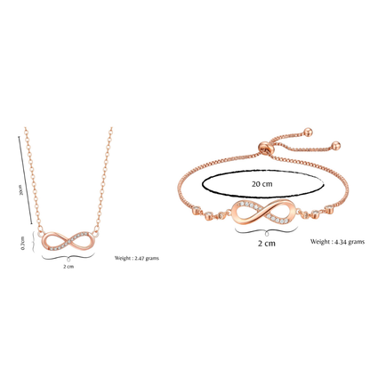 Infinity Love Pendant & Bracelet Value Set for Women & Girls  |Valentine Gift