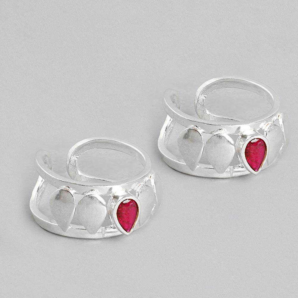 92.5 Sterling Silver pink Toe ring